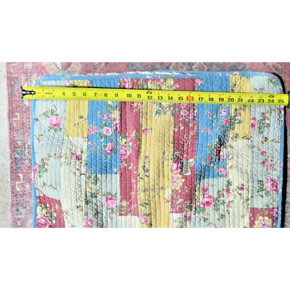 2-Vintage Laura Ashley Floral Patchwork Quilt Pillow Shams Standard CottageCore - Picture 3 of 8